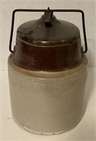 Half Gallon Stoneware Crock Canning Jar with Lid,