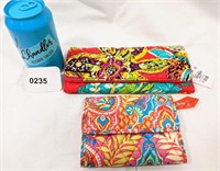 2 Vera Bradley Quilted Wallets NEW Tropical