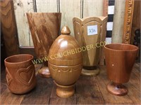 Lot of 5 nice small handturned vessels