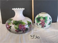 2 Hand painted Lamp Shades