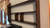Pine Dark Stain Display Shelf 46”’W x 31.5” H x