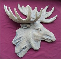 3D Moose Head Resin Sculpture Wall Plaque Faux