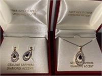 Sterling Earrings and Necklace Set 18KT Gold