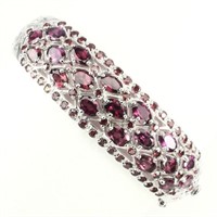 Natural Raspberry Pink Rhodolite  Garnet Bangle