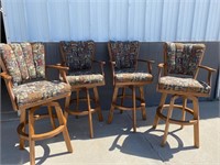 4 Wooden Bar Stools, 50” tall, 32” seat height