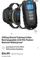 2Xdog shock training collar rechargeable