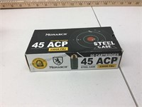 Monarch 45 ACP steel case ammo. Full box.