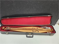 Vintage Wood Dulcimer Instrument w Case & Book