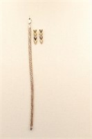 Italian Sterling Silver Bracelet & Earring Set