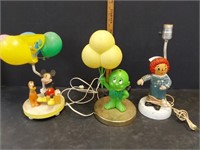 MICKEY MOUSE, LITTLE GR GIANT, RAGGEDY ANDY LAMPS