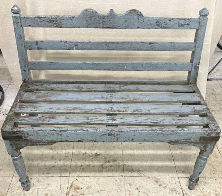 Vintage Painted Wooden Bench