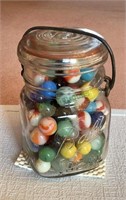 Vintage Ball pint jar with glass lid and zinc
