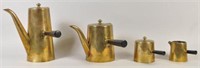 MID-CENTURY BRASS TEA & COFFEE SET