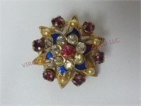 Vintage Goldtone Star Flower Brooch / Pin