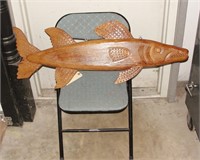Wood Barracuda with Hanging Chains