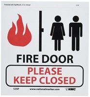 NMC S39P Fire Sign, Legend "FIRE DOOR - PLEASE