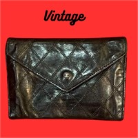 Vintage Chanel Quilted Leather envelope wallet
