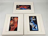3) MID CENTURY ABSTRACT ART PRINTS SIGNED