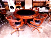 Poker Table & 4 Rolling Chairs
