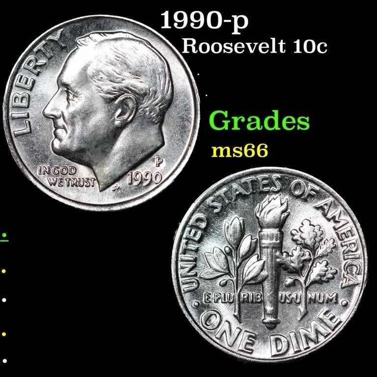 1990-p Roosevelt Dime 10c Grades GEM+ Unc