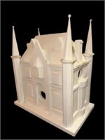 Vintage White Gothic Farmhouse Birdhouse