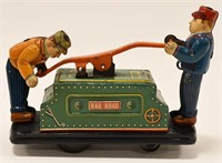Japan Tin Litho Windup Railroad Hand Car