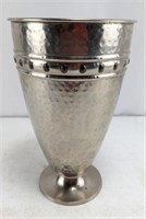 Silver Plate Hammered Vase
