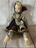 Polish Girl Celluloid Plastic Head Doll