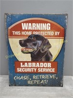 Labrador Security Service Dog Tin Sign
