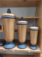 3 Piece Canister Set Brown