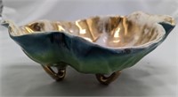 Verus Glazed Pottery Footed Bowl W/ Gold Gilt