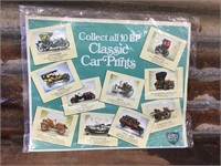 Complete Set of 10 BP Classic Car Prints