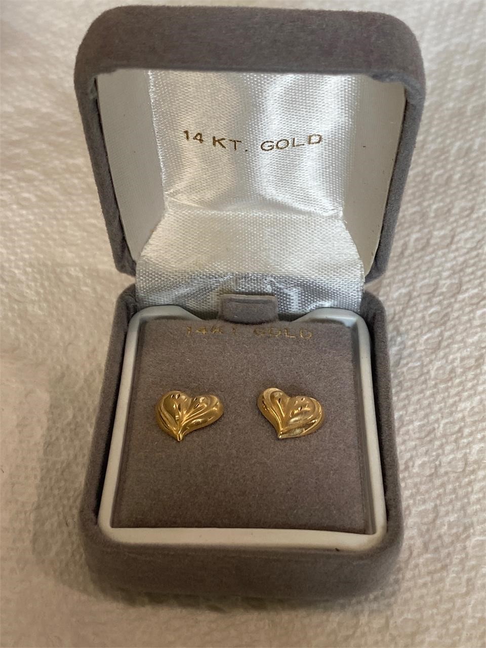 14K Heart Earrings