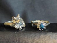(2) LADY'S STERLING RINGS W/ STONES
