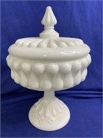 Fenton ?? Teardrop covered Candy Dish Compote.
