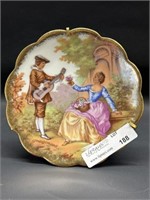 Limoges signed Fragonard Courting couple 4"d