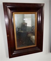 Antique Burl ogee mirror with gold frame