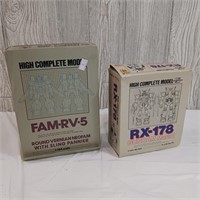 Gundam models RX-178 & FAM-RV-5