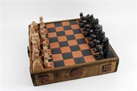 ired Clay Pottery Chess Set  - Mexico
