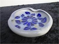 Gres de La Roche Cobalt Inlay Ashtray 5½" Dia.