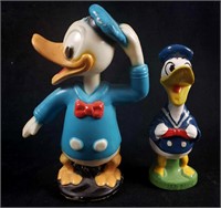 Lot of 2 Pre 1986 Donald Duck Plastic and Ceramic