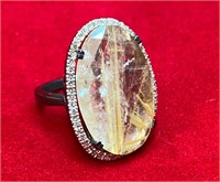 Sterling Rutilated Quartz Ring