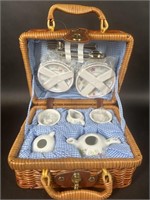 Delton Miniature Porcelain Tea Picnic Set in Case