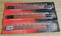 Three Pks of 10 New Metal Hacksaw Blades (Connex1)