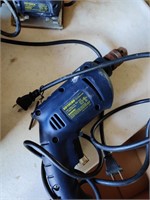 Cordless drill, hand sander and electric drill