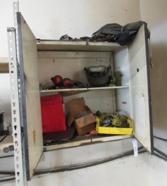 Metal garage cabinet, 30"H x 30"W x 12"D.