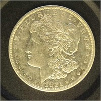 US Coins 1921-D Morgan Silver Dollar, circulated