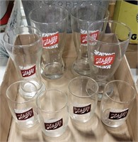 8 SCHLITZ DRINKING GLASSES