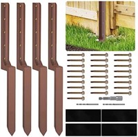 2.95 FT Fence Post Repair Kit, Metal Stakes for Wo