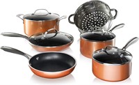 Steel Copper Cast 10 Piece Pots and Pans